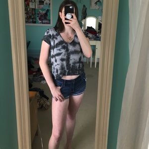 Abercrombie Cuffed Dark Wash Denim shorts 00